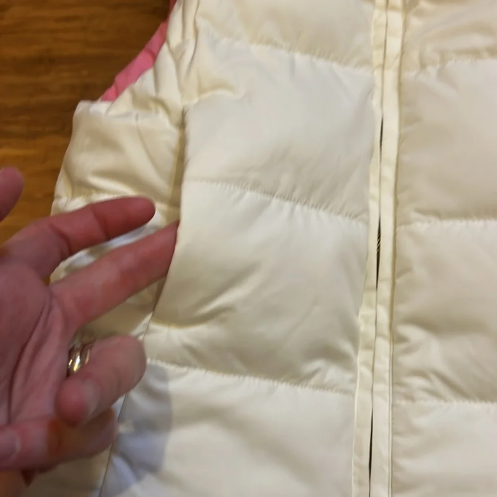 Ralph Lauren girls size 4-5 reversible puffer vest pink/cream NWOT - Picture 11 of 12